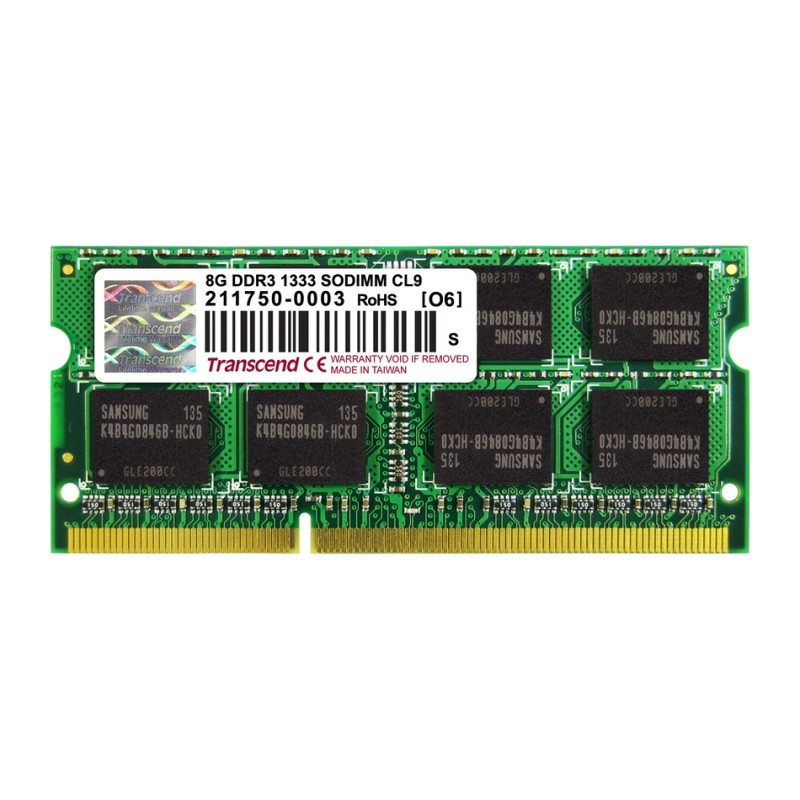 Transcend paměť 8GB DDR3 SO-DIMM 1333Mhz CL9 2Rx8