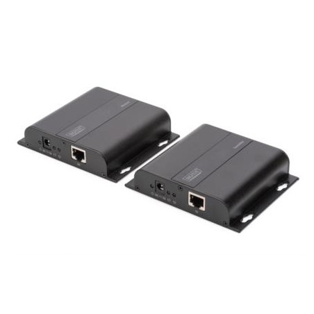 DIGITUS Sada 4K HDMI Extender přes IP, 4K*2K@30 Hz přes síťový kabel (CAT 5 / 5e / 6/7), černá