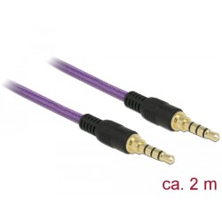 Delock Kabel Stereo Jack 3,5 mm 4 pin samec samec 2 m fialový