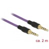 Delock Kabel Stereo Jack 3,5 mm 4 pin samec samec 2 m fialový