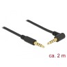 Delock Kabel Stereo Jack 3,5 mm 4 pin samec samec pravoúhlý 2 m černá