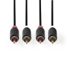 Nedis CABW24200AT30 - Stereofonní Audio Kabel | 2x RCA Zástrčka - 2x RCA Zástrčka | 3 m | Antracit
