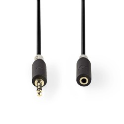 Nedis CABW22050AT10 - Stereofonní Audio Kabel | 3,5mm Zástrčka - 3,5mm Zásuvka | 1 m | Antracit