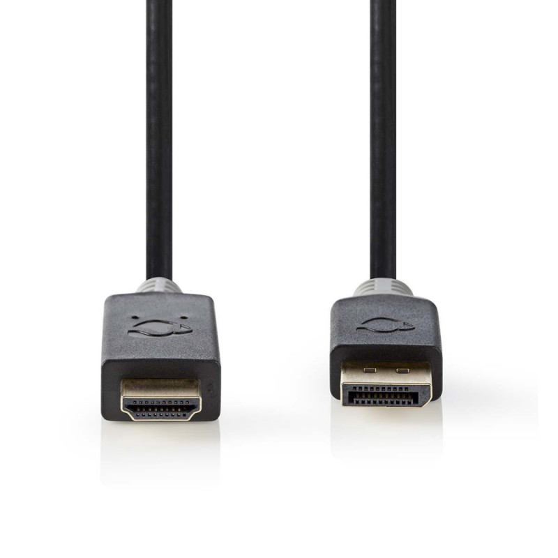Nedis CCBW37100AT20 - DisplayPort – HDMI Kabel | DisplayPort Zástrčka - Konektor HDMI | 2 m | Antracit