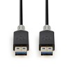 Nedis CCBW61000AT20 - USB 3.0 Kabel | A Zástrčka - A Zástrčka | 2 m | Antracit