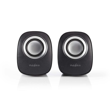 Nedis CSPR10020BK - PC reproduktor | 2 | 12 W | Jack 3,5 mm | Černá / Stříbrná
