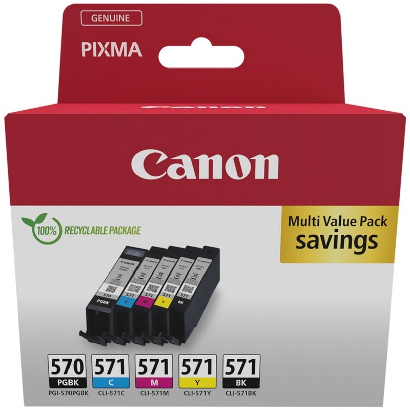 CANON CARTRIDGE PGI-570/CLI-571 PGBK/C/M/Y/ BK MULTI-PACK pro PIXMA MG575x, MG685x, MG775x, TS505x, TS605x (297 str.)