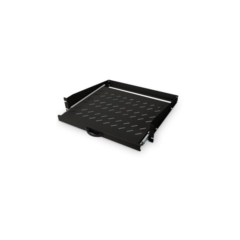 DIGITUS 2U výsuvná police na skříňky od hloubky 450 mm 88x483x352 mm, do 30 kg, černá (RAL 9005)