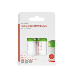 Nedis BANM40HR202B - Dobíjecí Ni-MH Baterie D | 1.2 V | 4000 mAh | 2 kusů | Blistr