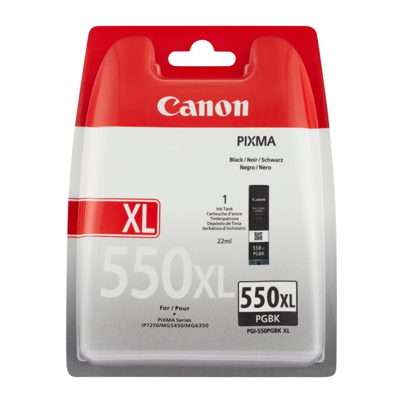 Canon CARTRIDGE PGI-550XL PGBK pigmentová černá pro PIXMA iP7250, iP8750, iX6850, MG5450, MG5x50, MG565x (500 str.)