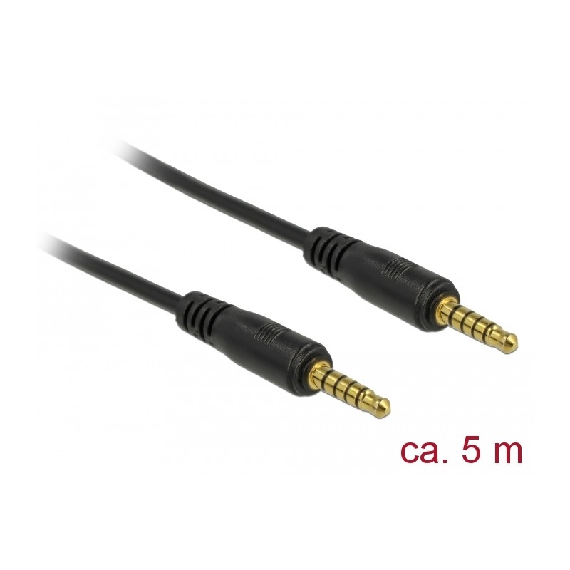 Delock Kabel Stereo Jack 3,5 mm 5 pin samec samec 5 m černý