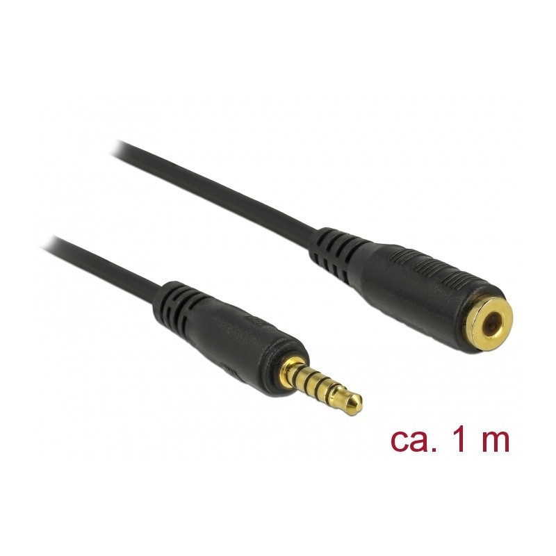 Delock Prodlužovací kabel Stereo Jack 3,5 mm 5 pin samec na samici 1 m černý