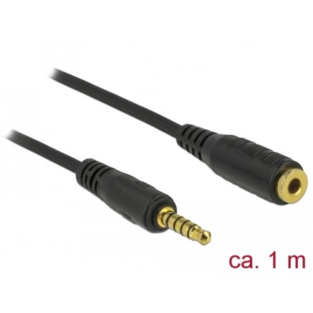 Delock Prodlužovací kabel Stereo Jack 3,5 mm 5 pin samec na samici 1 m černý