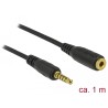 Delock Prodlužovací kabel Stereo Jack 3,5 mm 5 pin samec na samici 1 m černý