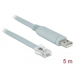 Delock Adapter USB 2.0 Type-A male 1 x Serial RS-232 RJ45 male 5.0 m grey