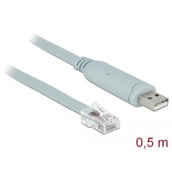 Delock Adapter USB 2.0 Type-A male 1 x Serial RS-232 RJ45 male 0.5 m grey