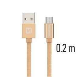 Swissten Data Cable USB / Micro USB Textile 0,2M Gold