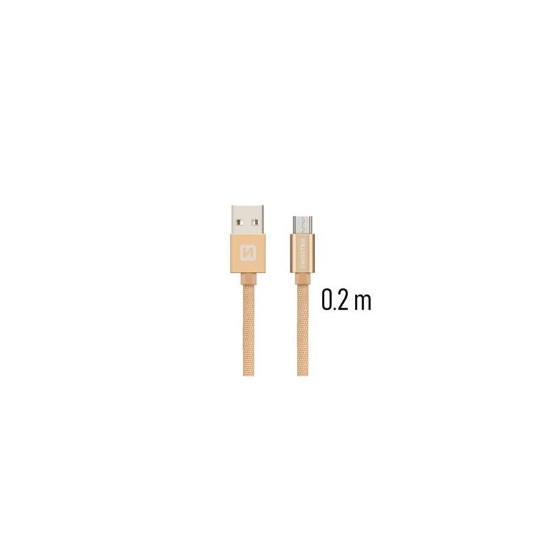 Swissten Data Cable USB / Micro USB Textile 0,2M Gold