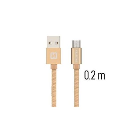 Swissten Data Cable USB / Micro USB Textile 0,2M Gold