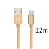Swissten Data Cable USB / Micro USB Textile 0,2M Gold