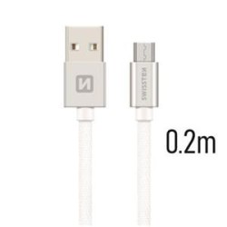 Swissten Data Cable USB / Micro USB Textile 0,2M Grey