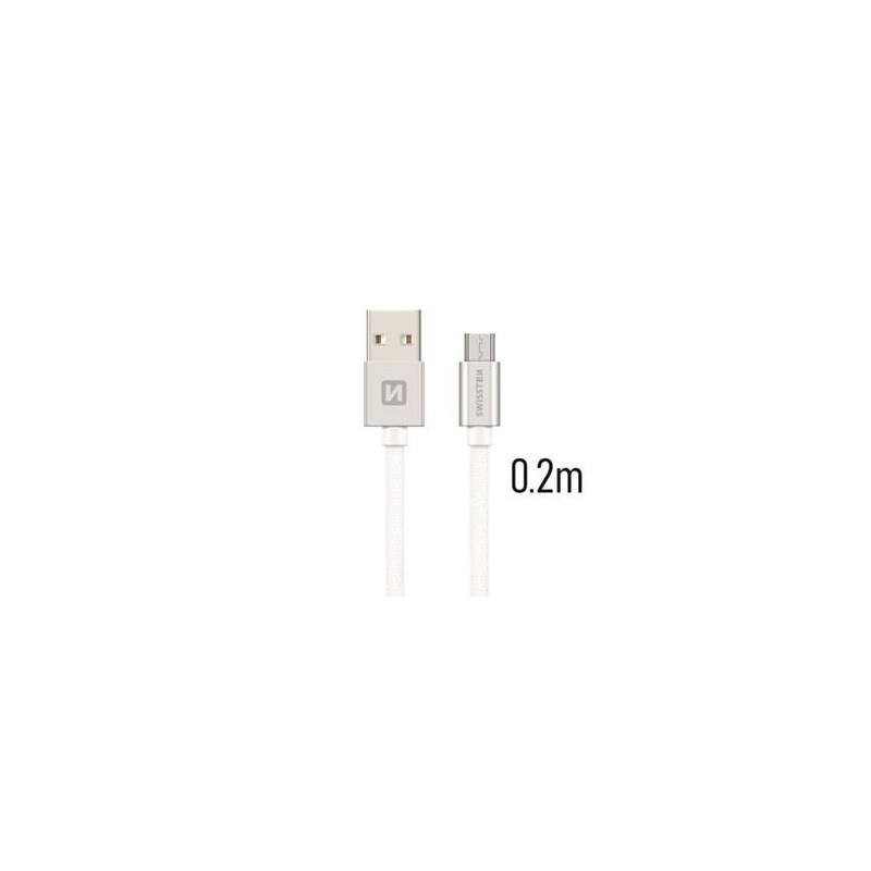 Swissten Data Cable USB / Micro USB Textile 0,2M Grey