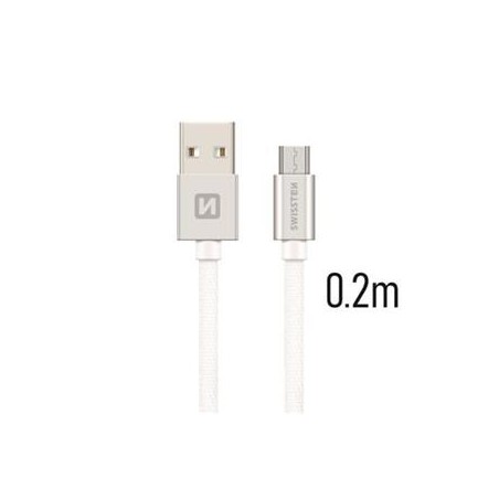 Swissten Data Cable USB / Micro USB Textile 0,2M Grey