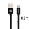 Swissten Data Cable USB / Micro USB Textile 0,2M Black