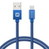 Swissten Data Cable USB / USB-C Textile 0,2M Blue