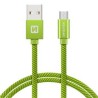 Swissten Data Cable USB / Micro USB Textile 2,0M Green