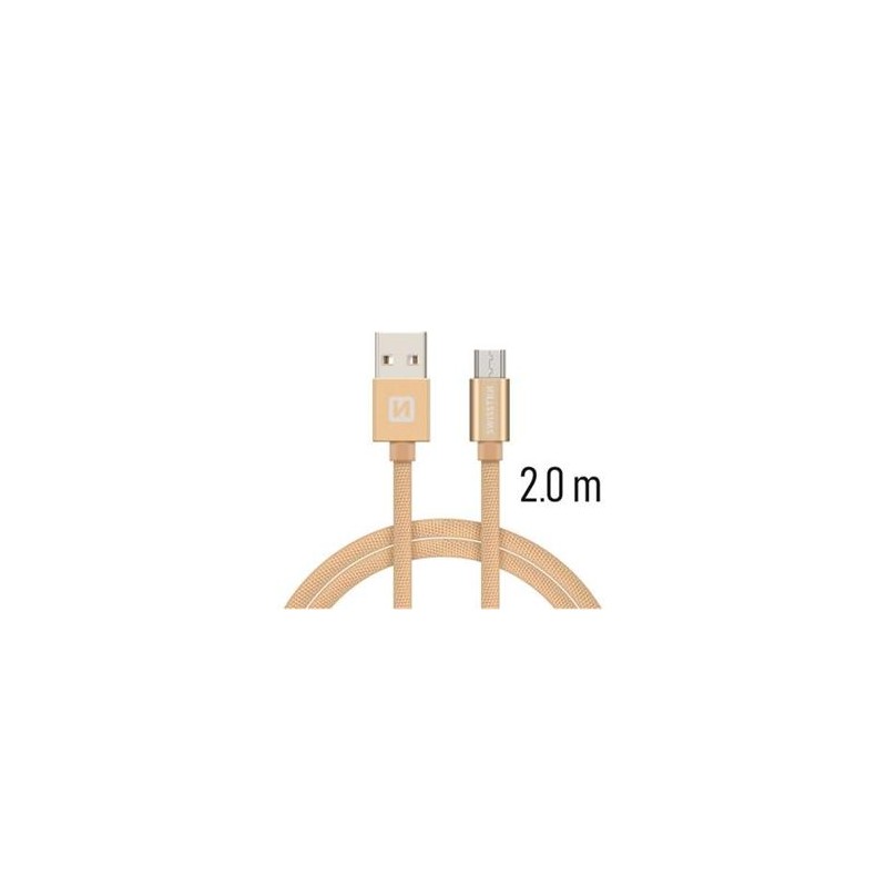 Swissten Data Cable USB / Micro USB Textile 2,0M Gold