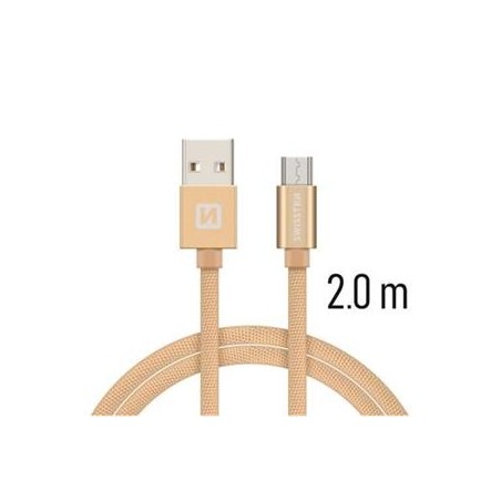 Swissten Data Cable USB / Micro USB Textile 2,0M Gold
