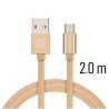 Swissten Data Cable USB / Micro USB Textile 2,0M Gold