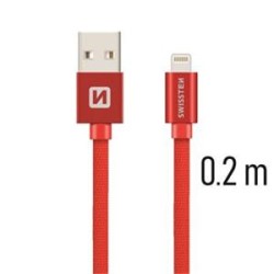 Swissten Data Cable USB / Lightning Textile 0,2M Red
