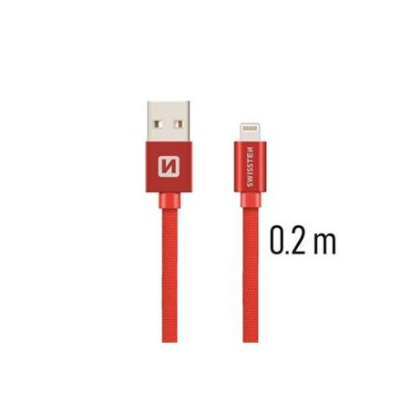 Swissten Data Cable USB / Lightning Textile 0,2M Red