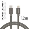 Swissten Data Cable USB-C / Lightning Textile 1,2M Grey