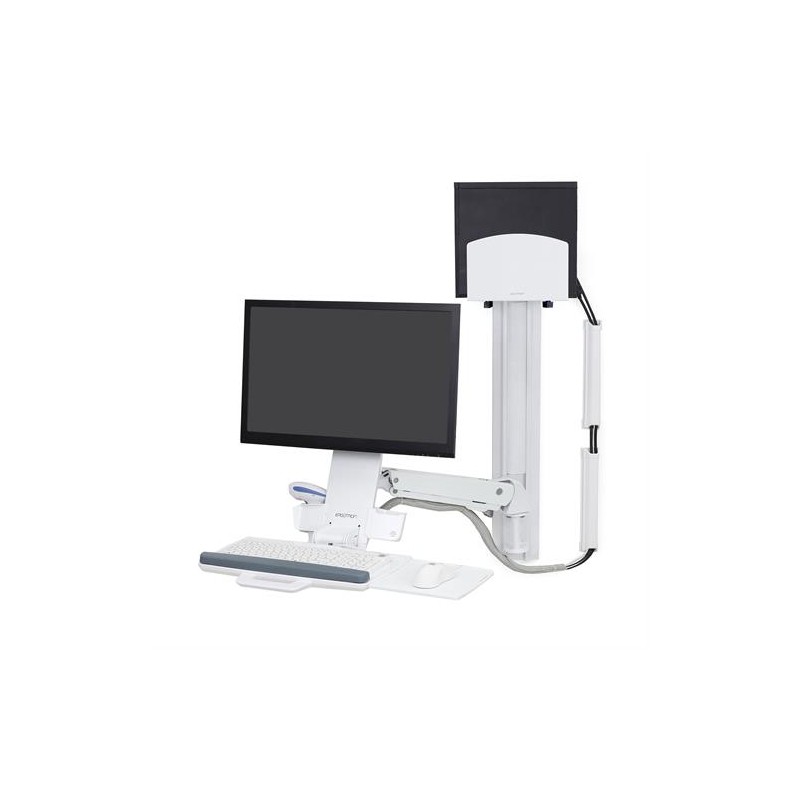 ERGOTRON StyleView® Sit-Stand Combo System (white) s prac. plochou, držák LCD, klávesnice+ myš