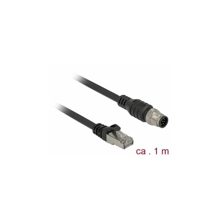 Delock Kabel s konektorem RJ45 na konektor M12 8 pin A-kódování Cat.5e SFTP 1 m