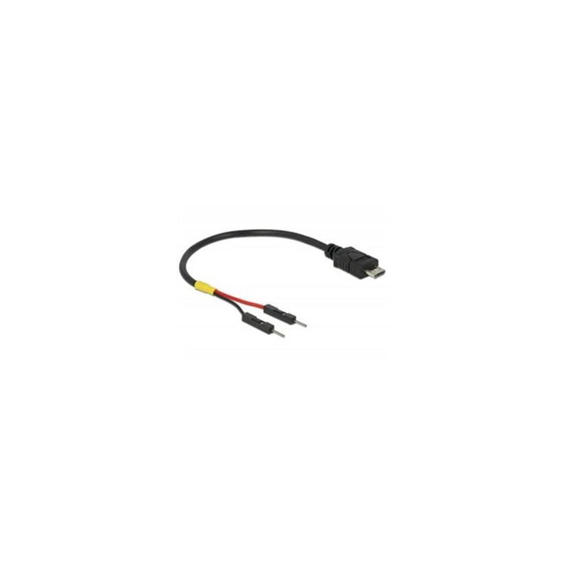 Delock USB napájecí kabel Micro-B na 2 x kolíkové konektory oddělené, napájecí, 10 cm
