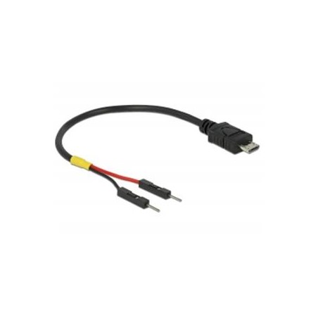 Delock USB napájecí kabel Micro-B na 2 x kolíkové konektory oddělené, napájecí, 10 cm