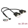 Delock Kabel USB 2.0 pin konektor samice 2,00 mm 10 pin 2 x USB 2.0 Typ-A samice panel pro montáž 25 cm