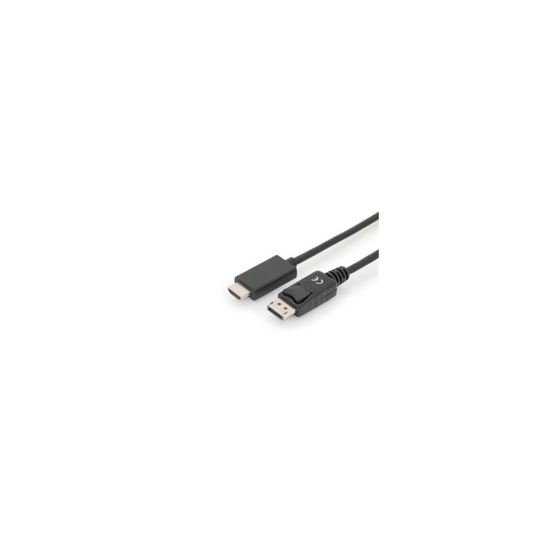 Digitus kabelový adaptér DisplayPort, DP - HDMI typ A M/M, 3,0 m, s blokováním, DP 1.2_HDMI 2.0, 4K / 60 Hz, CE, bl