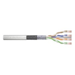DIGITUS Patch kabel CAT 6 SF-UTP, surová délka 100 m, papírová krabička, AWG 26/7, LSZH, simplex, barva šedá