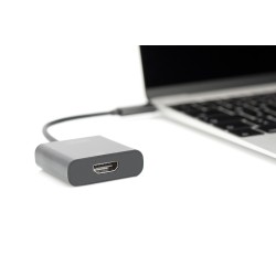 DIGITUS Adaptér USB typu C na HDMI, 4K/30 Hz délka kabelu 19,5 cm, černá