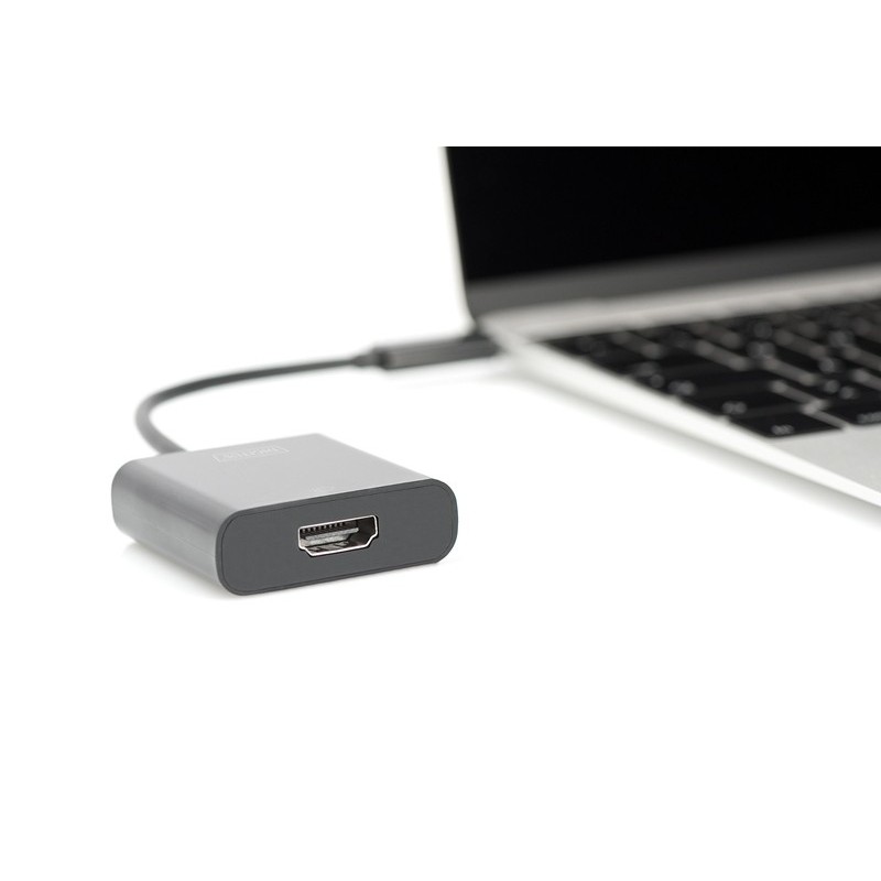 DIGITUS Adaptér USB typu C na HDMI, 4K/30 Hz délka kabelu 19,5 cm, černá