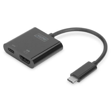 DIGITUS Grafický adaptér HDMI 4K HDMI Type-C + USB-C (PD)