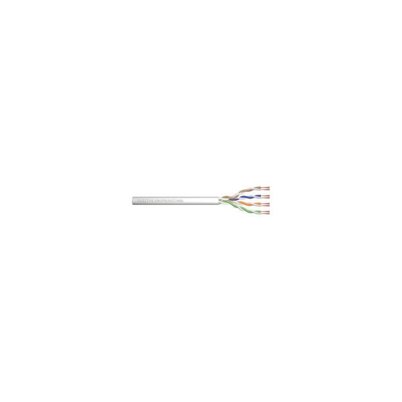 DIGITUS Propojovací kabel CAT 5e U-UTP, surová délka 305 m, papírová krabička, AWG 26/7, PVC, simplex, barva šedá