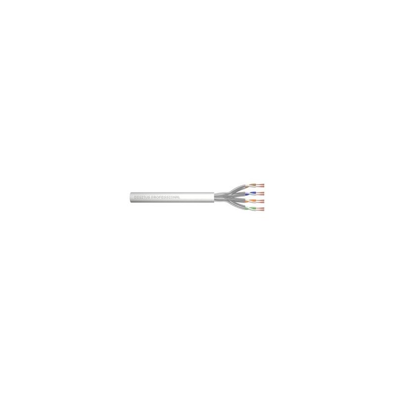 DIGITUS Patch kabel CAT 6A U-FTP, surová délka 100 m, papírová krabička, AWG 27/7, LSZH, simplex, barva šedá
