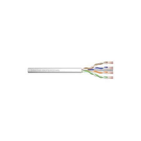 DIGITUS Propojovací kabel CAT 6A U-UTP, surová délka 100 m, papírová krabička, AWG 26/7, LSZH, simplex, barva šedá