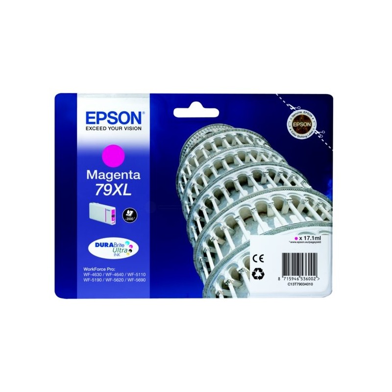 EPSON Ink bar WorkForce-5xxx Series Ink Cartridge 79 XL Magenta - 17,1ml, BAR 2000 stran